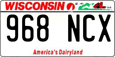 WI license plate 968NCX