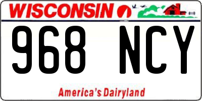 WI license plate 968NCY