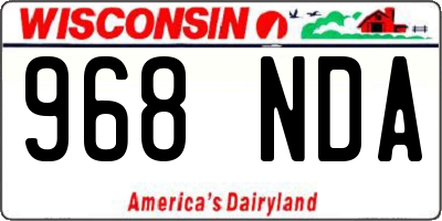 WI license plate 968NDA