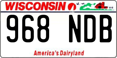 WI license plate 968NDB