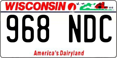 WI license plate 968NDC