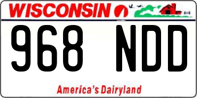 WI license plate 968NDD