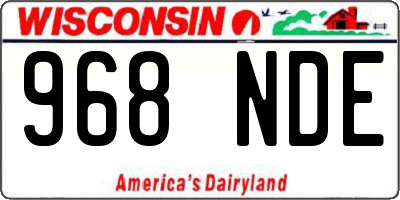 WI license plate 968NDE