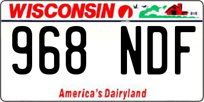 WI license plate 968NDF
