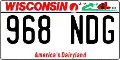 WI license plate 968NDG
