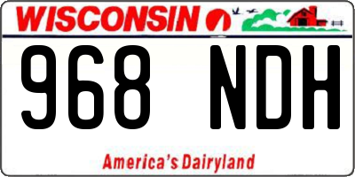 WI license plate 968NDH