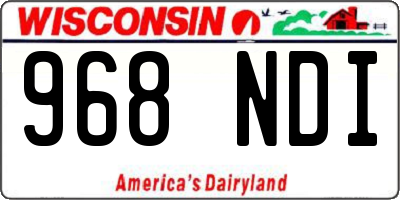WI license plate 968NDI