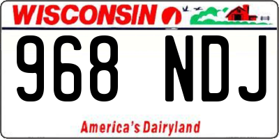 WI license plate 968NDJ