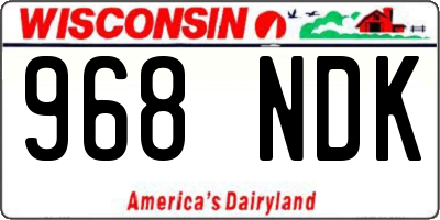 WI license plate 968NDK