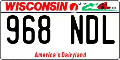 WI license plate 968NDL