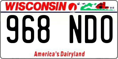 WI license plate 968NDO