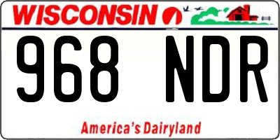 WI license plate 968NDR