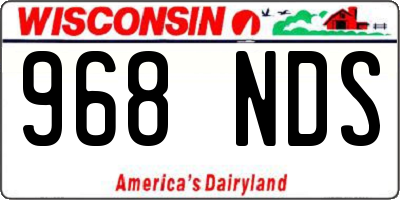 WI license plate 968NDS
