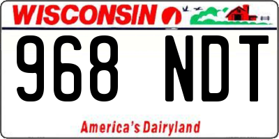 WI license plate 968NDT