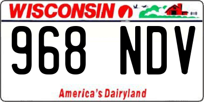 WI license plate 968NDV