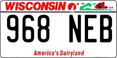 WI license plate 968NEB