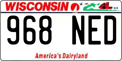 WI license plate 968NED