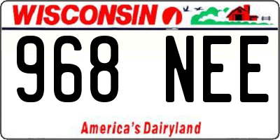 WI license plate 968NEE