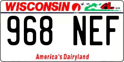 WI license plate 968NEF