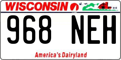 WI license plate 968NEH