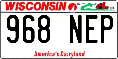 WI license plate 968NEP