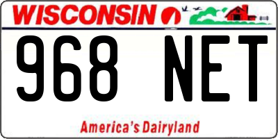 WI license plate 968NET