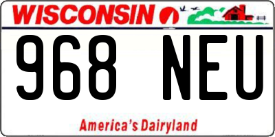 WI license plate 968NEU