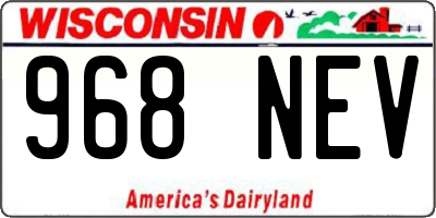 WI license plate 968NEV