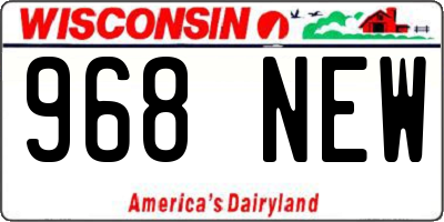 WI license plate 968NEW