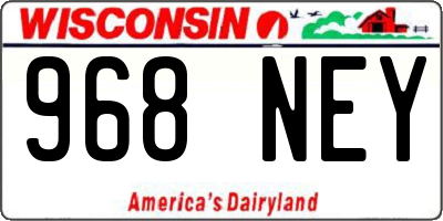 WI license plate 968NEY