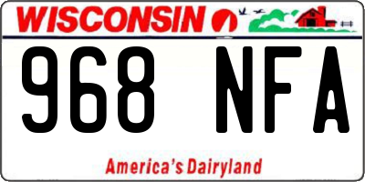 WI license plate 968NFA