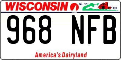 WI license plate 968NFB
