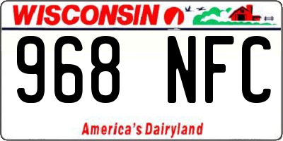 WI license plate 968NFC
