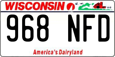 WI license plate 968NFD