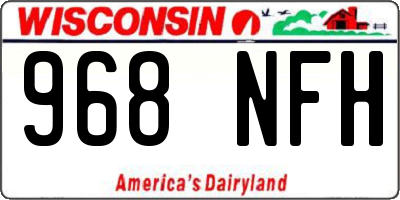 WI license plate 968NFH
