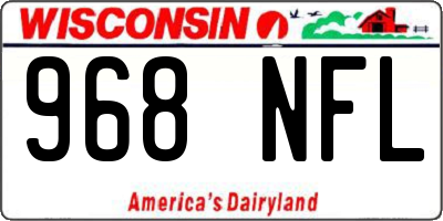 WI license plate 968NFL