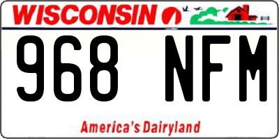 WI license plate 968NFM
