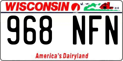 WI license plate 968NFN