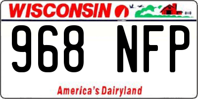WI license plate 968NFP