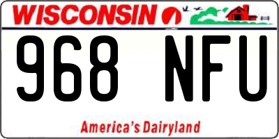 WI license plate 968NFU