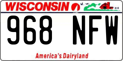 WI license plate 968NFW