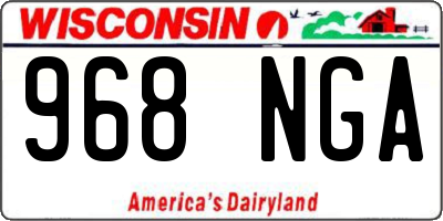 WI license plate 968NGA