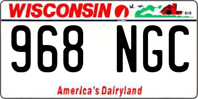 WI license plate 968NGC