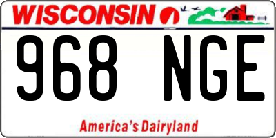 WI license plate 968NGE