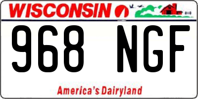 WI license plate 968NGF