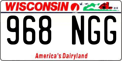 WI license plate 968NGG