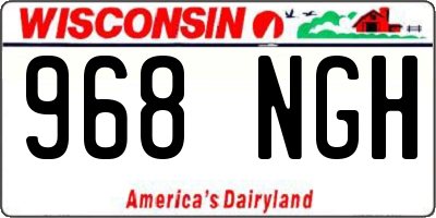 WI license plate 968NGH