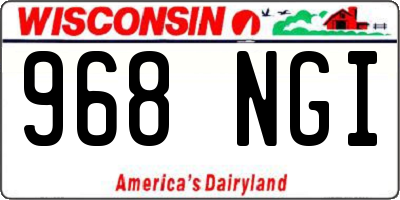 WI license plate 968NGI