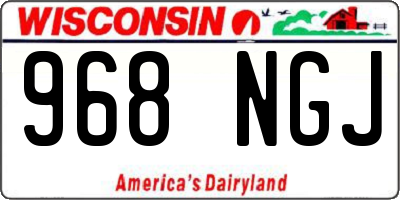 WI license plate 968NGJ