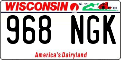 WI license plate 968NGK